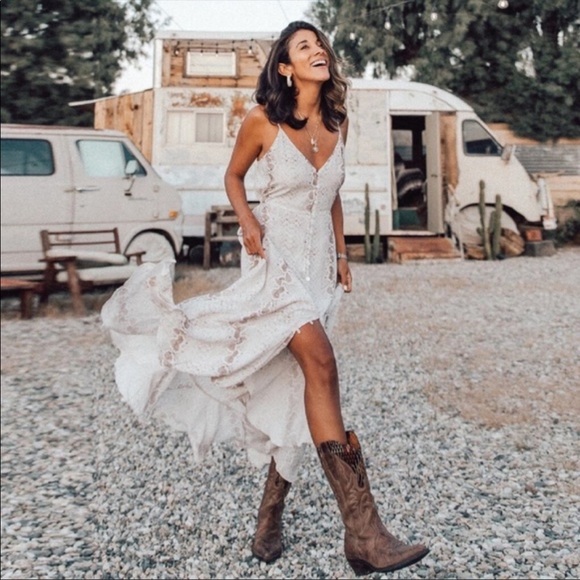 Snakeskin Boho Gypsy Print Cami Maxi Dress Cream - Picture 4 of 6